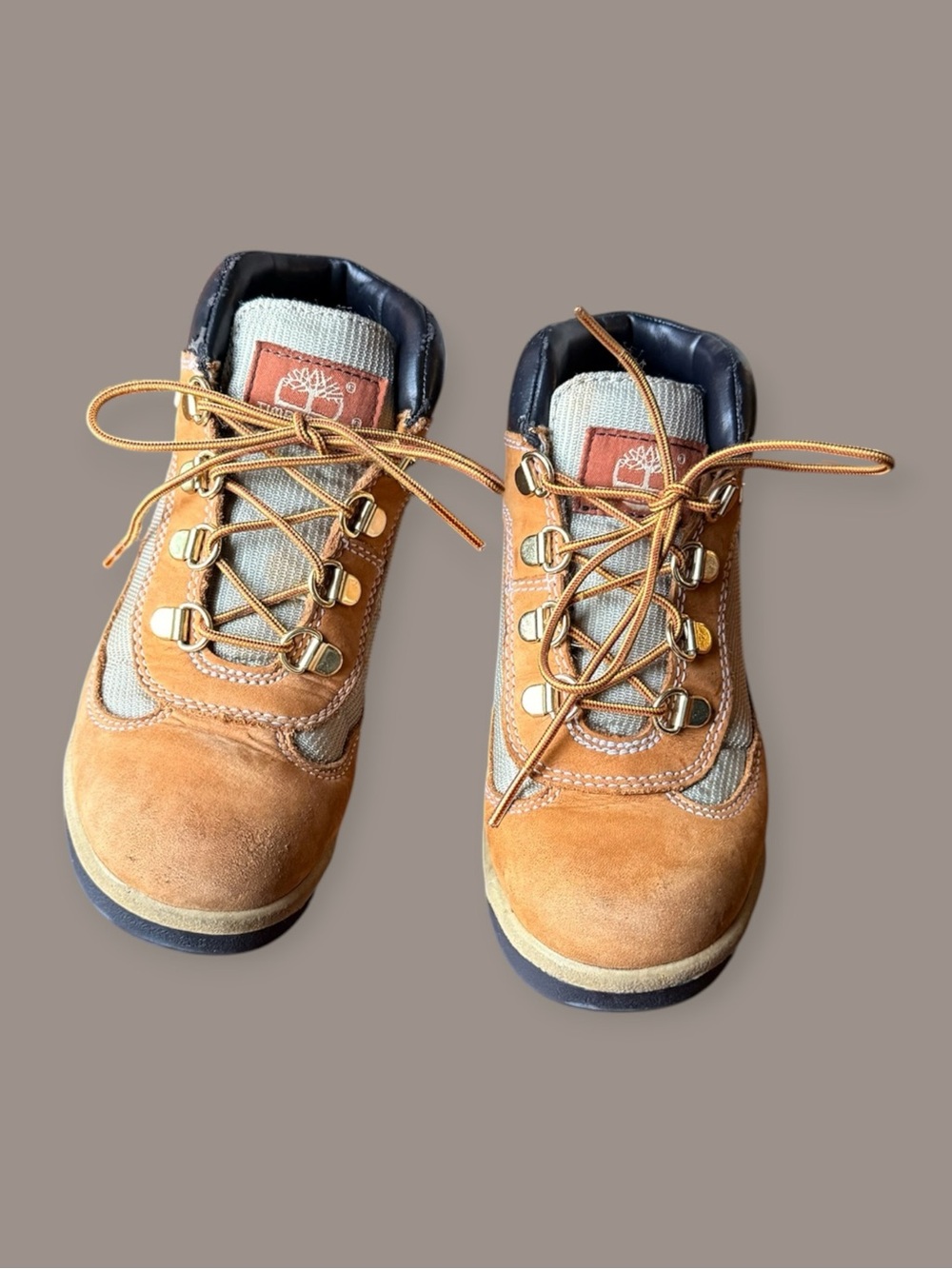 Timberland Kids Tan and Beige Lace-Up Hiking Boots